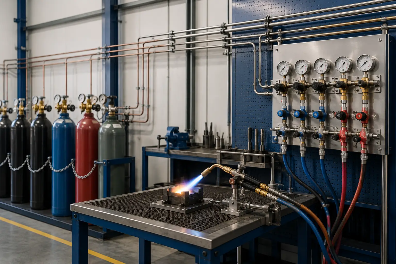 Technical gas system installation