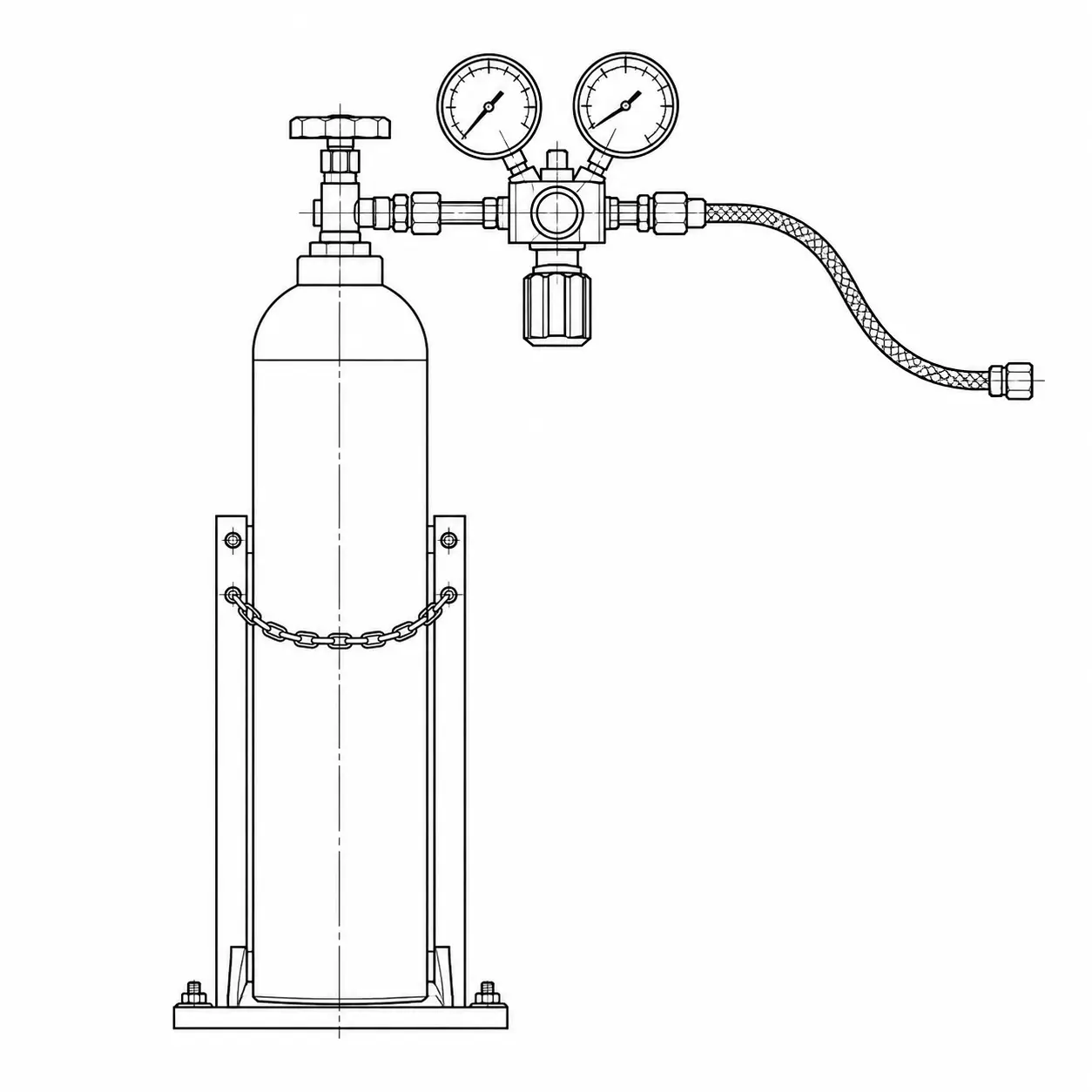 Single-cylinder gas source