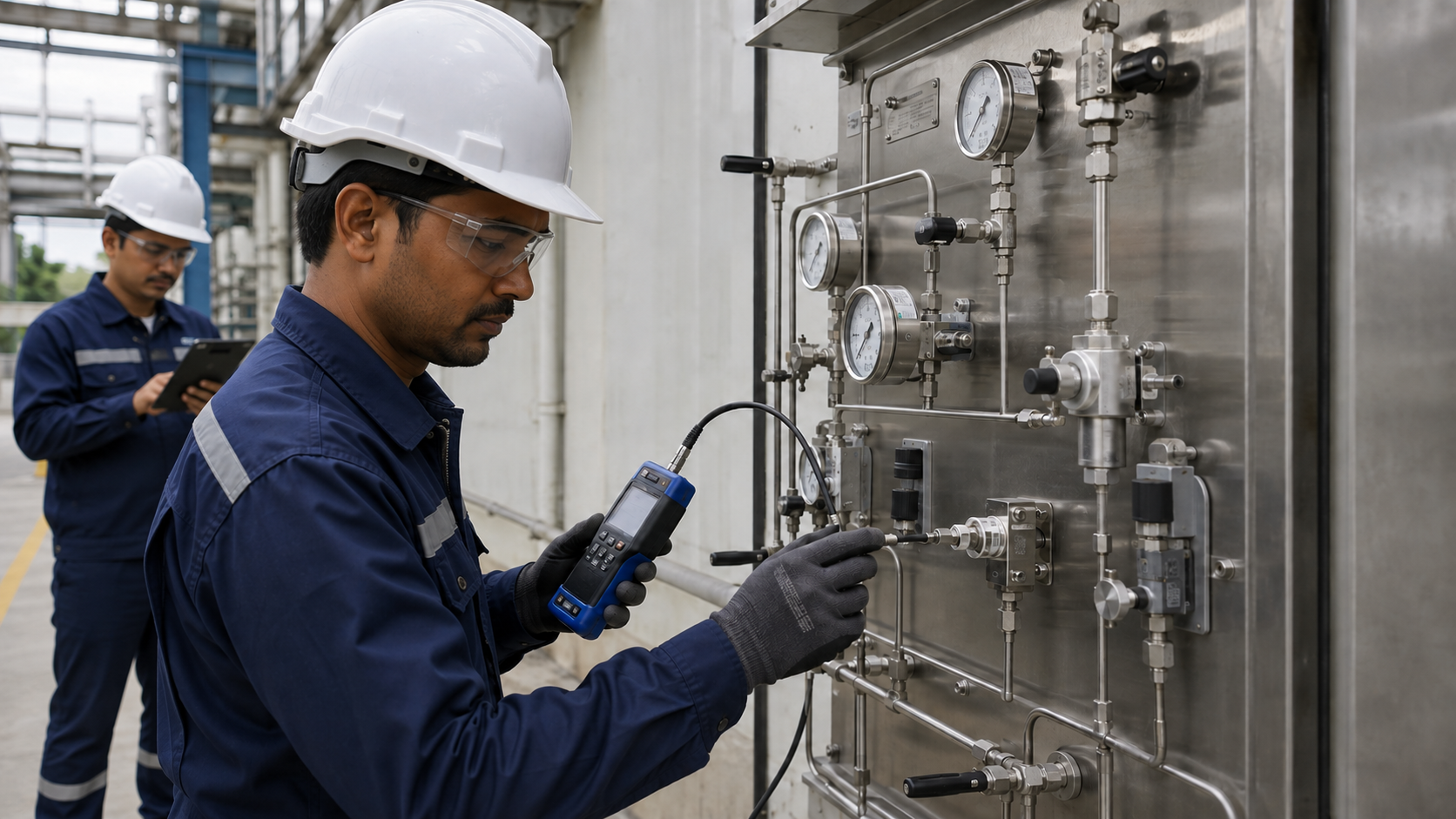 Testing and commissioning of a PES gas installation